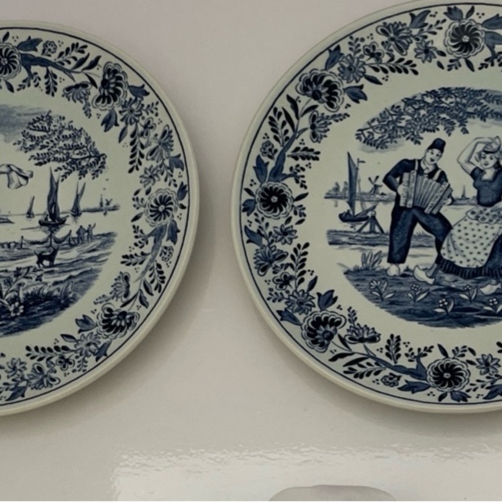 Blue and White Decorative Wall Plates - Classic Delft Style